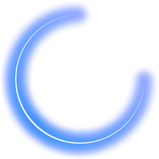 Glowing Blue Neon Half Circle